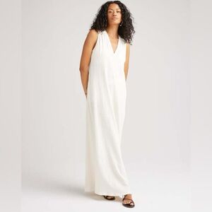 Richer Cloud Weave Vacation Cream Sleeveless Maxi Dress NWT large